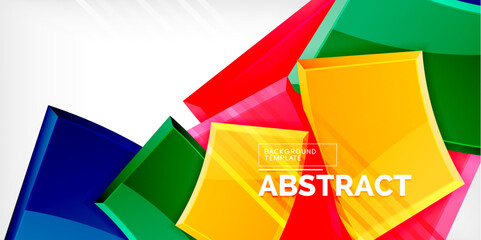 Colorful geometric abstract shapes. Illustration For Wallpaper, Banner, Background, Card, Book Illustration, landing page