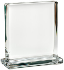 Transparent glass trophy, clean design, isolated on white background. cut out, PNG, transparent background.