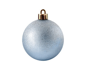 Shiny Christmas ornament ball in silver tone isolated on transparent background