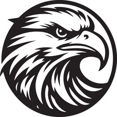 flying eagle head logo icon silhouette vector art flat design illustrations