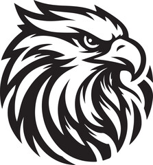 Obraz premium flying eagle head logo icon silhouette vector art flat design illustrations