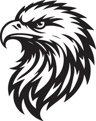 flying eagle head logo icon silhouette vector art flat design illustrations