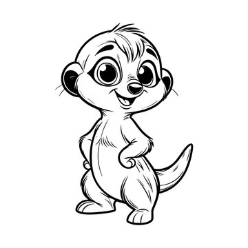 recommend clip art: Cute Meerkat Cartoon , Wildlife Animal Coloring Book for Children , Vector Illustration