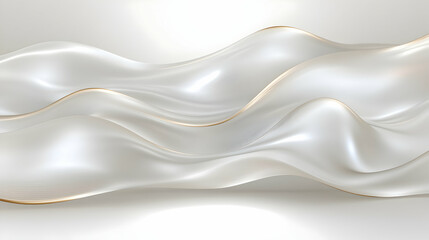 Obraz premium Abstract White and Gold Wave Background, curve, flow, smooth, elegant, luxurious