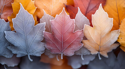 Frosted Autumn Leaves Illustration