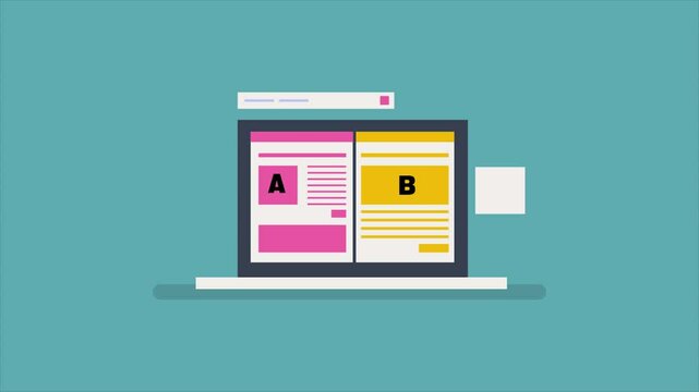 Website split testing, Website AB testing, Social media Advertising AB testing, AB test. Animation video clip