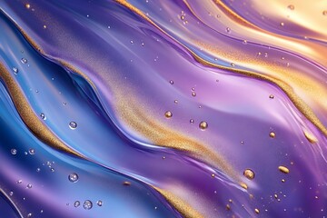 Abstract liquid background with colorful bubbles and swirls. AI generated illustration