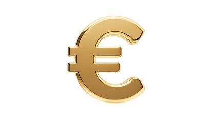 Euro Sign Infographic Icon Golden, isolated on white transparent background, png.....
