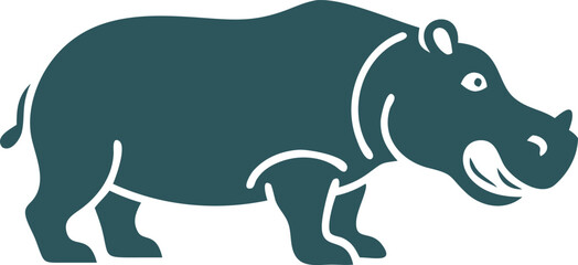 Hippo icon and logo design. Trendy hippo icon vector. Contain icon such as hippopotamus. hippo icon for web and mobile. 
