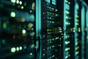 Network of servers connected globally with data streams