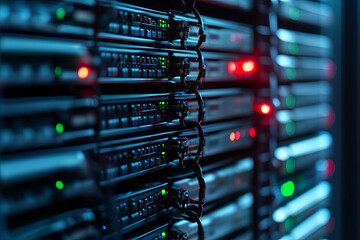 Network of servers connected globally with data streams