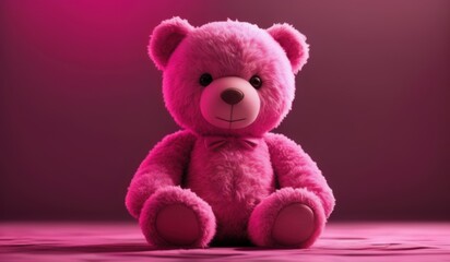 Fototapeta premium a teddy bear with pink ribbon generate by ai