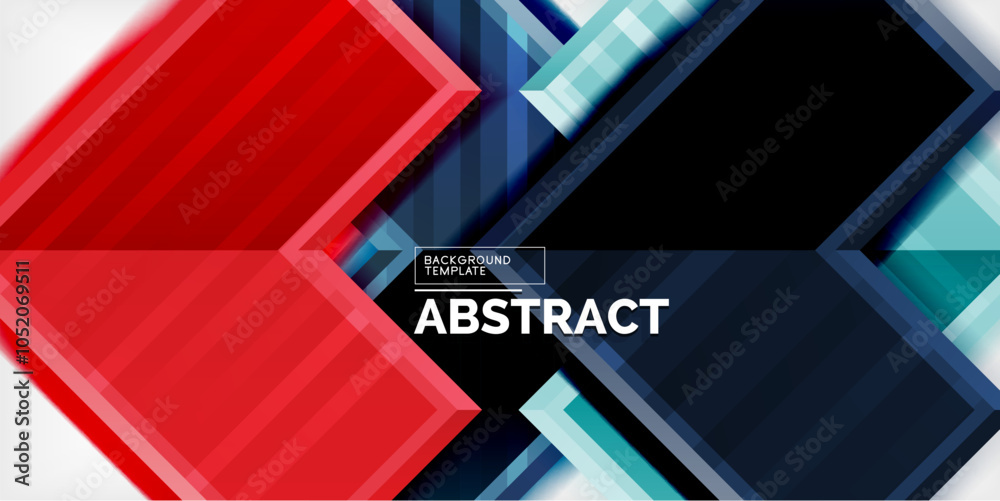 Poster Arrow symbols created with 3d effects and line texture geometric abstract background