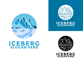 Iceberg logo design vector, Mountain Lake logo, Awesome Iceberg logo vector template
