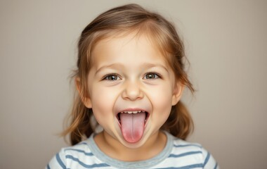 Joyful Child Expressing Playfulness with Tongue Out Smile