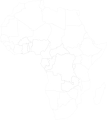 Obraz premium Detailed map of Africa, showcasing country borders