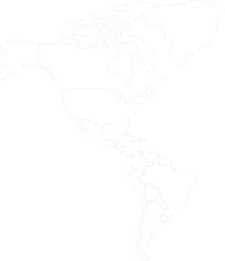 Illustrated map of North and South America