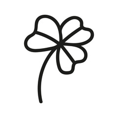 Summer clover field wildflower. Hand drawn shamrock doodle illustration.