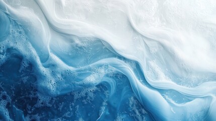 Naklejka premium Marine Blue and Salt White Gradients with Tide Flow Curves: A Clean Beauty Digital Background for Ocean-Inspired Products and Wellness Spas. High-Resolution Fluid Clarity.