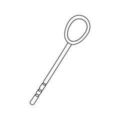 Wooden honey spoon, honey dipper wand. Hand drawn doodle illustration.
