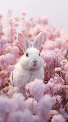 Fototapeta premium White rabbit flower outdoors blossom.