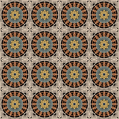 Pattern with crochet granny square with flowers wallpaper handmade decorative art design print	