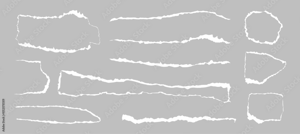 Poster banners and frames, isolated set of rip paper holes for ads, copy space or announcement. vector torn