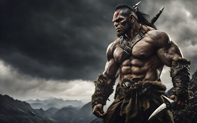 Fierce, battle-ready orc warrior