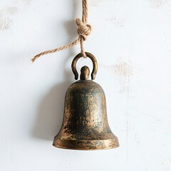 Obraz premium Rustic antique brass christmas bell