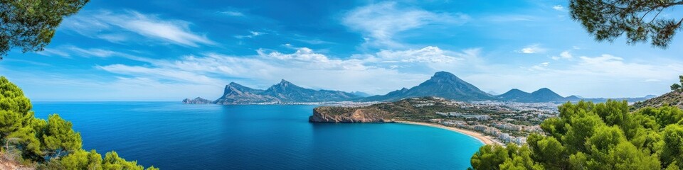Obraz premium Panoramic View of Costa Blanca: Altea, Mediterranean Sea, Beaches, and Architecture