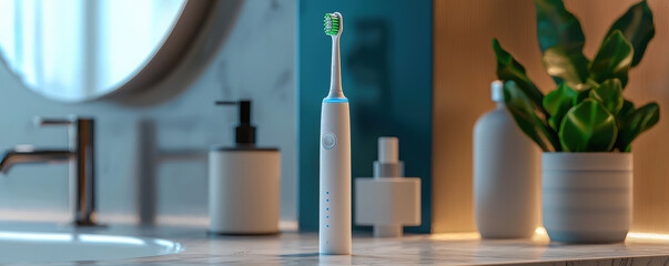 Modern Electric Toothbrush in Stylish Bathroom Setting