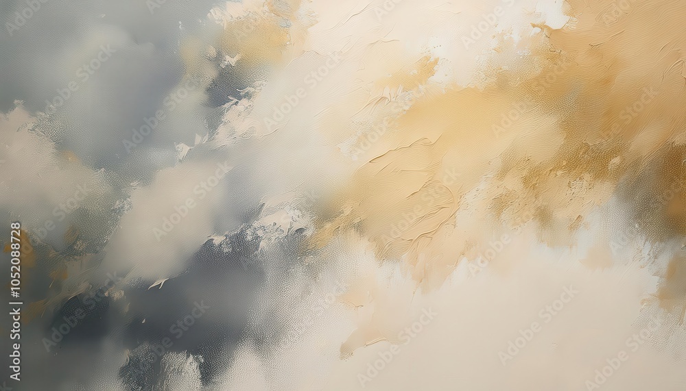 Aufkleber dreamy abstract background with soft feathery textures, golden highlights, and cloud like swirls in 