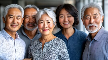 Obraz premium Asian family walking into their new home together holding boxes and smiling Stock Photo with side copy space
