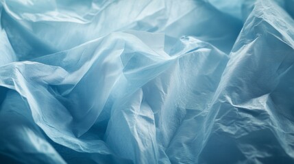 Scrambled tissue paper folds and crinkles, soft shadows, chaotic texture. AI generated  