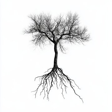 recommend clip art: Vector tree with roots clip art design