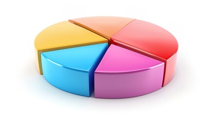 A simple pie chart with three colorful segments reveals data proportions and statistical comparisons effectively