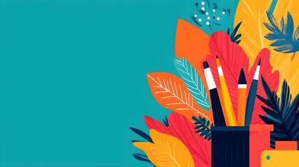 Naklejka premium Colorful Abstract Art Supplies