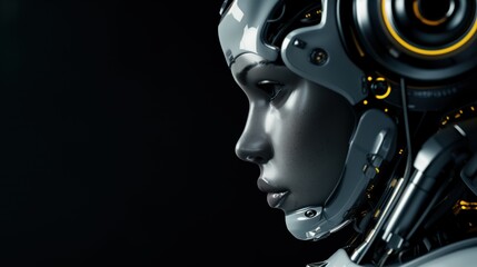 Obraz premium Portrait of a humanoid robot of the future 
