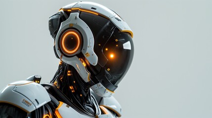 Portrait of a humanoid robot of the future	
