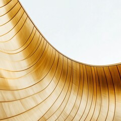 Obraz premium A large, curved structure made of gold and wood