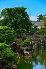 The Japanese gardern view of nijo jo castle, Kyoto, Japan. World Heritage Site, Japanese old...
