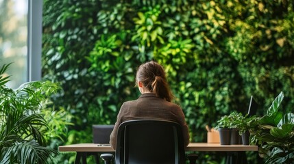 Fototapeta premium Tranquil office environment promoting mental health.