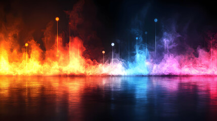 Fototapeta premium Abstract Background with Colorful Smoke and Lights