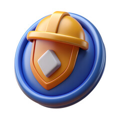 3d blue hat icon isolated on transparent background