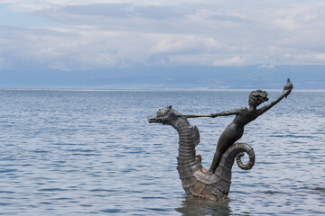 Statue sur le lac Léman