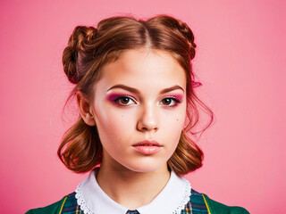 Diverse female portraits of different nationalities and cultures , isolated  background