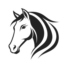 Elegant Horse Head Silhouette Vector for Logos and Artistic Designs.