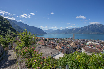 Vue de Montreux et du lac Léman