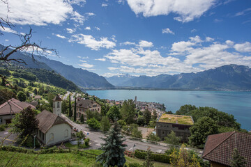 Vue de Montreux et du lac Léman