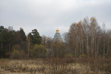 Russia Moscow region Istra New Jerusalem temple cloudy summer day